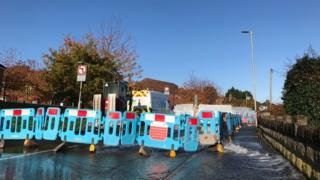 Cordons around Hoarwithy Road