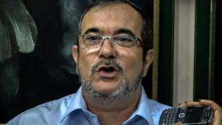 Jefe de las Farc Timochenko dando declaraciones a los medios.