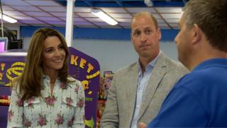 Prince William and Catherine at the arcade