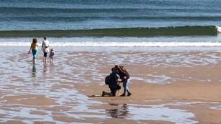 Ryan Watcham popping the question to Cath Stewardson