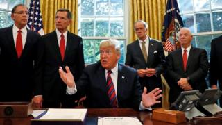 President Trump speaking in oval office