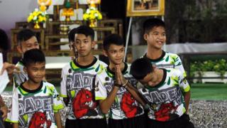 Niños rescatados de la cueva de Tailandia