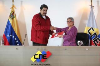 Nicolás Maduro y Tibisay Lucena.