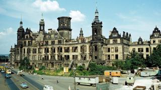 Dresden castle photographed in East Germany in 1969