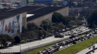 A view of the Volkswagen plant in Sao Bernardo do Campo, Brazil, July 13, 2015.
