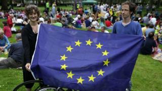 Partidarios de la permanencia de Reino Unido en la UE.