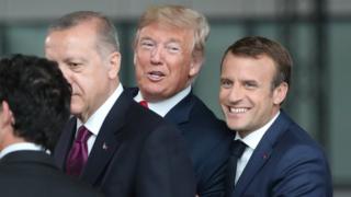 Recep Tayyip Erdoğan, Donald Trump ve Emmanuel Macron
