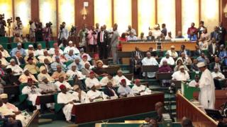 Shugaba Muhammadu Buhari na Najeriya yana jawabi a gaban Majalisar Dokokin Najeriya