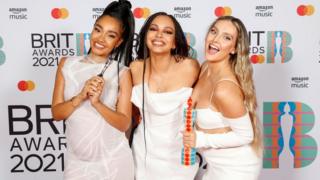 Little Mix with their 2021 Brit Award