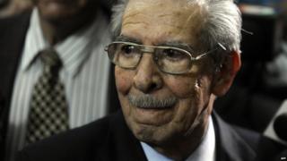 General Efrain Rios Montt pictured at his trial in 2013