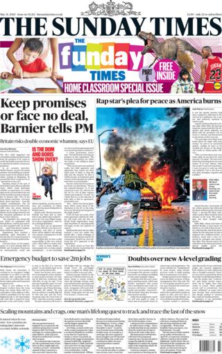 Die Titelseite der Sunday Times vom 31. Mai