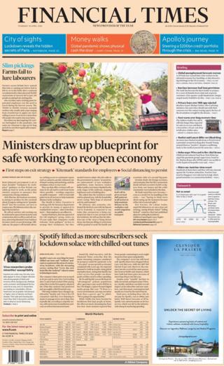 The Financial Times front page 30 April