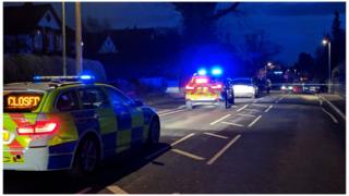 Crash scene, Wokingham