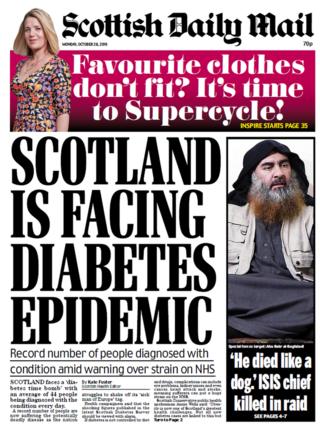 The papers: IS chief dead and diabetes 'epidemic' 7