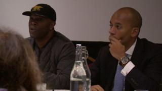 Former resident Raymond Stevenson and Labour MP Chuka Umunna