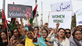 File photo: Activists march during a rally to mark International Women's Day in Karachi on March 8, 2016