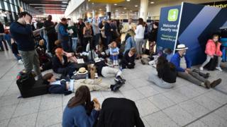 Passengers stranded at Gatwick Airport