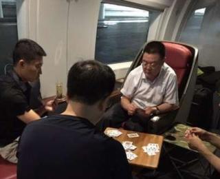 Police officials on train