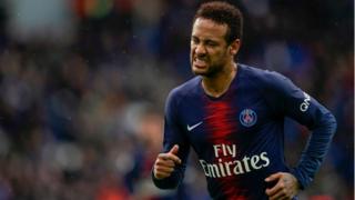 Neymar em um jogo pelo Paris Saint Germain