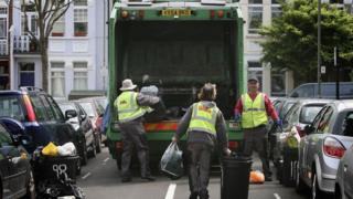 Bins being collected