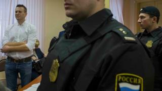 Bwana Navalny akiwa mahakamani