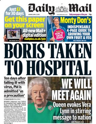 Daily Mail front page