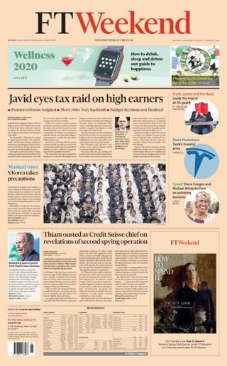 Saturday's FT Weekend front page