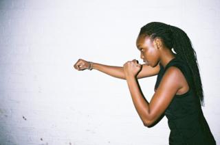Woman punching