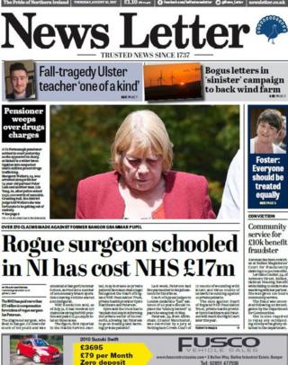 Front page of the News Letter on Thursday