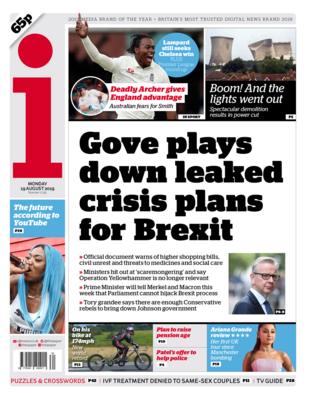 Front page of the i
