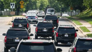 Presidential motorcade in Virginia