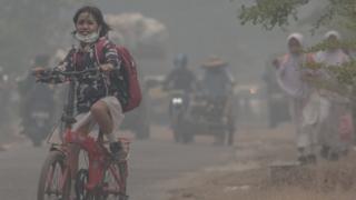 Kondisi di Palangkaraya pada pertengahan September 2019.