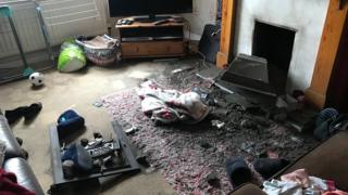 Lightning damaged house in Cotehill
