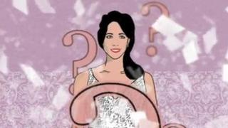 Ilustração de Meghan Markle com vestido de noiva