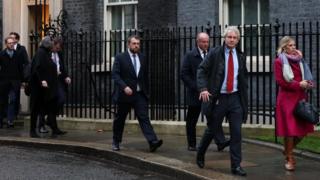 Conservative MPs leaving Downing Street