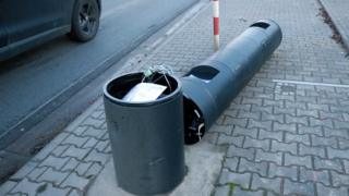 a speed camera knocked over