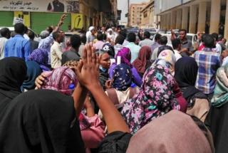 Sudan'ın başkenti Hartum'daki bir protesto gösterisi