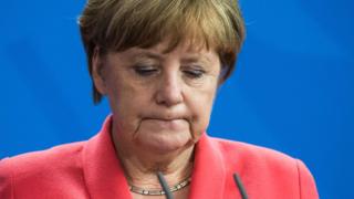 German Chancellor Angela at a joint news conference with Nato General Secretary Jens Stoltenberg in Berlin on 2 June 2016.