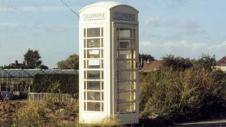 A cream coloured telephone box in Hull