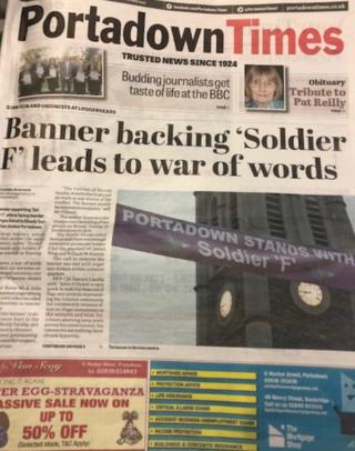 Portadown Times fornt page