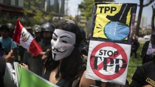 Протестующие против ТПП в Перу