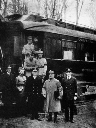 Photo taken just after signing the WW1 armistice