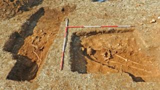 Graves of girl and soldier