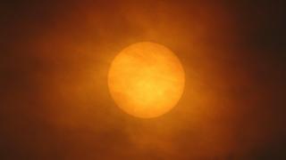 Saharan dust making the sun a beautiful red in Dumfries