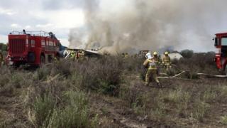   Photo of the wreckage of an airplane crash in Durango, July 31, 2018 