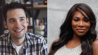 Alexis Ohanian and Serena Williams (split image)