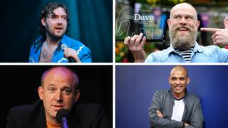 Joke winners (clockwise from top left) Nick Helm, Olaf Falafel, Masai Graham and Tim Vine