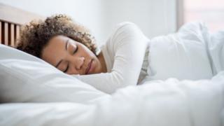 Asleep in bed