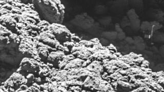 El Philae visto desde la sonda Rosetta