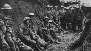 Солдаты королевских ирландских винтовок на Сомме в 1916 году